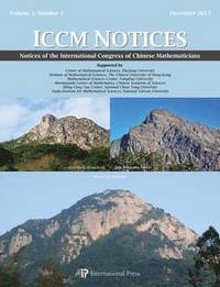 bokomslag Notices of the International Congress of Chinese Mathematicians (ICCM Notices), Volume 1, No. 2