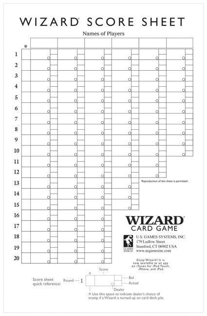 Wizard(r) Oversized Scorepads 1