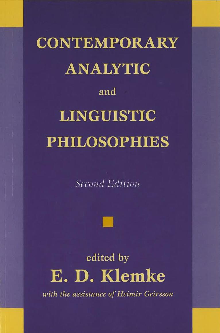E. D. Klemke, Heimir Geirsson - Contemporary Analytic and Linguistic Philosophies, Häftad