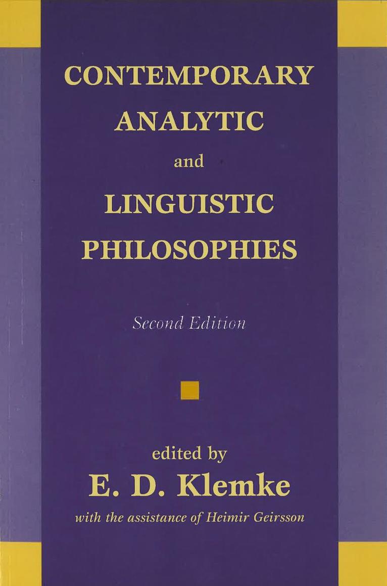 Contemporary Analytic and Linguistic Philosophies 1