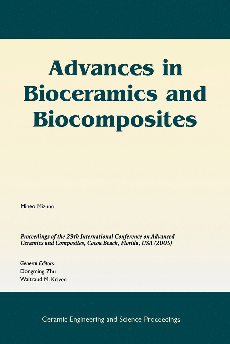 Advances in Bioceramics and Biocomposites 1