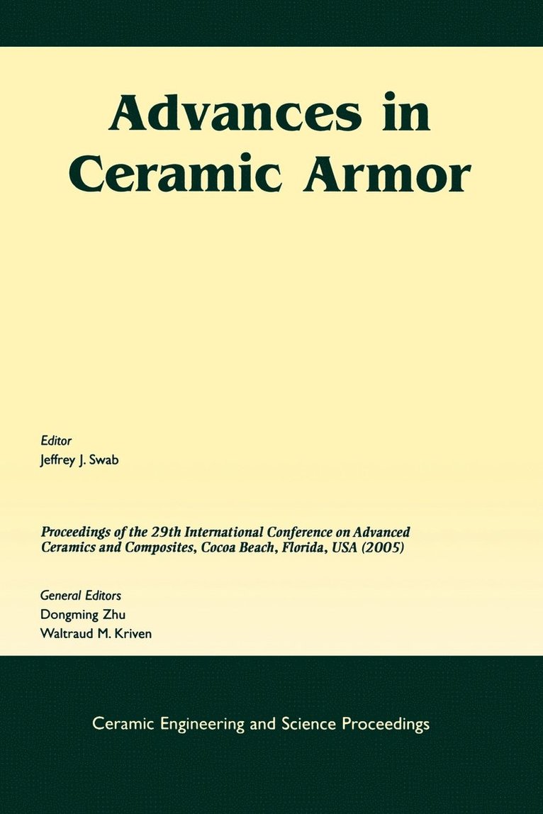 Advances in Ceramic Armor 1