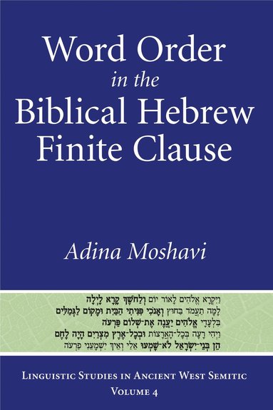 bokomslag Word Order in the Biblical Hebrew Finite Clause