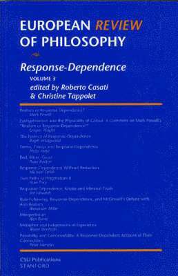 bokomslag European Review of Philosophy: Volume 3: Response-Dependence