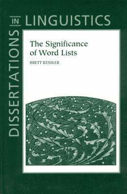 bokomslag The Significance of Word Lists