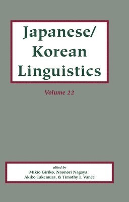 Japanese/Korean Linguistics, Vol. 22 1