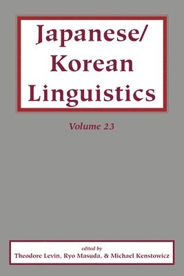 Japanese/Korean Linguistics, Vol. 23 1