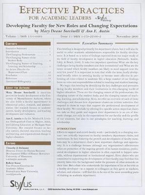 Effective Practices for Academic Leaders: Developing Faculty for New Roles and Changing Expectations