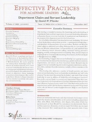 Department Chairs and Servant Leadership: Issue 12