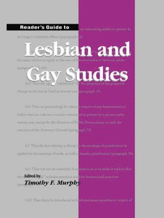 Timothy Murphy - Reader's Guide to Lesbian and Gay Studies, Inbunden