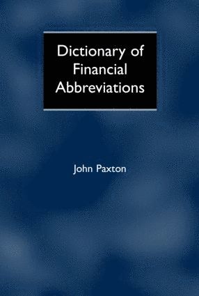 bokomslag Dictionary of Financial Abbreviations