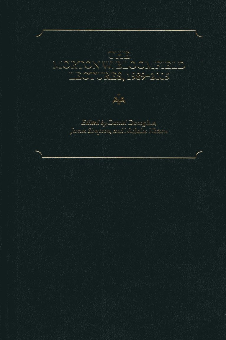 Morton W. Bloomfield Lectures, 1989-2005