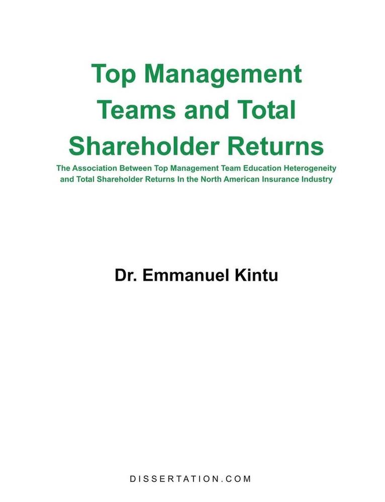 Top Management Teams and Total Shareholder Returns 1