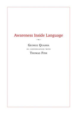bokomslag Awareness Inside Language