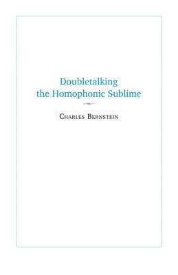 bokomslag Doubletalking the Homophonic Sublime