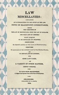 bokomslag Law Miscellanies [1814]