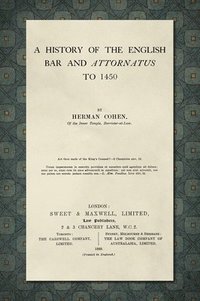 bokomslag A History of the English Bar and Attornatus to 1450 [1929]