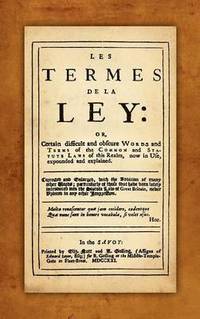 bokomslag Les Termes de la Ley