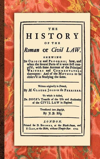 bokomslag History of the Roman or Civil Law