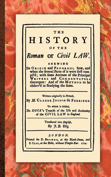 bokomslag The History of the Roman or Civil Law