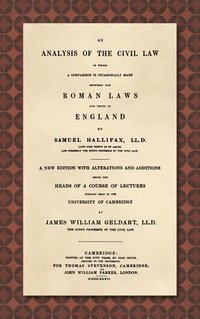 bokomslag An Analysis of the Civil Law [1836]