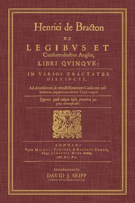 de Legibus Et Consuetudinibus Angliae, Libri Quinque 1