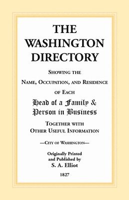 bokomslag Washington [DC] Directory, 1827