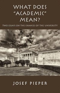 bokomslag What Does "Academic" Mean? - Two Essays on the Chances of the University Today