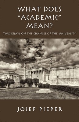 What Does &quot;Academic&quot; Mean?  Two Essays on the Chances of the University Today 1