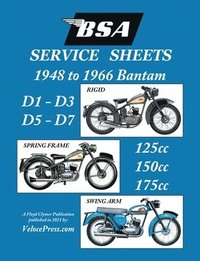 bokomslag BSA BANTAM D1-D3-D5-D7 'SERVICE SHEETS' 1948-1966 RIGID, SPRING FRAME AND SWING ARM 125cc-150cc-175cc MODELS