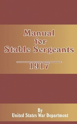 bokomslag Manual for Stable Sergeants