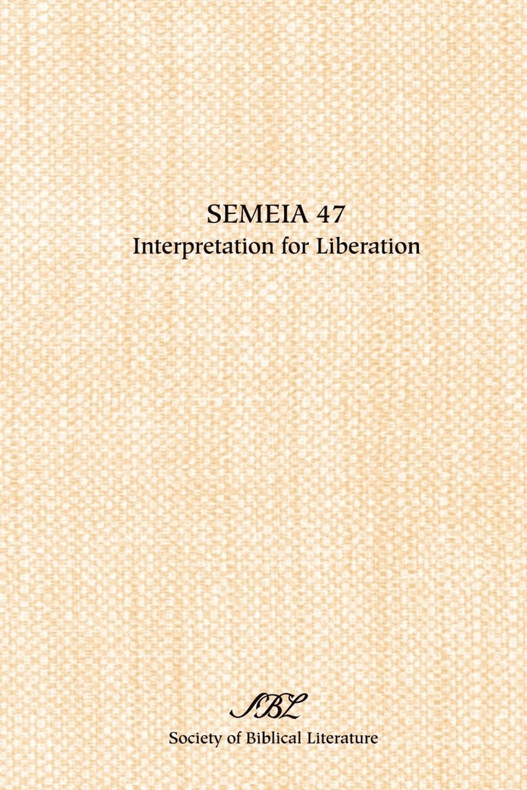 Katie Geneva Cannon, Elisabeth Shussler - Semeia 47, Häftad