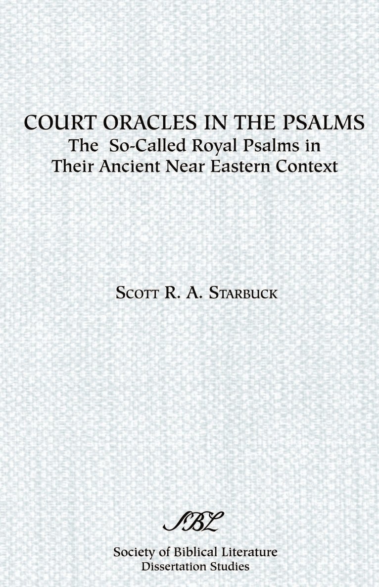 Court Oracles in the Psalms 1