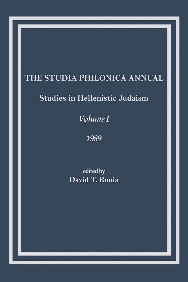 The Studia Philonica Annual 1