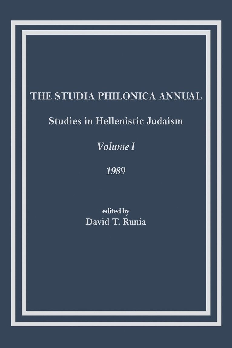 David T. Runia - Studia Philonica Annual, Häftad