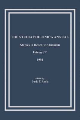 David T. Runia - Studia Philonica Annual, IV, 1992, Häftad