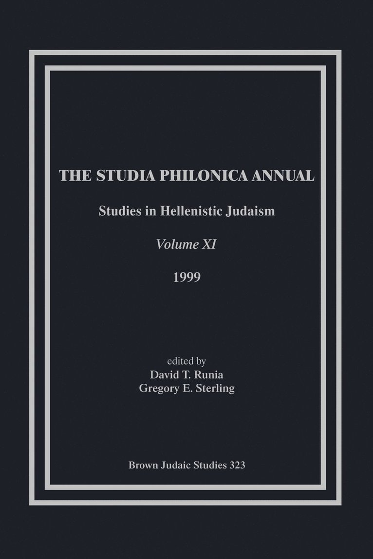 David T. Runia, Gregory E. Sterling - Studia Philonica Annual, XI, 1999, Häftad