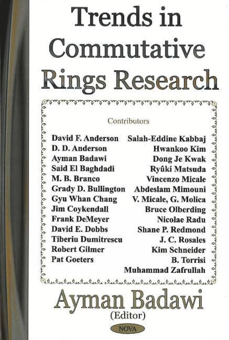 Ayman Badawi - Trends in Commutative Rings Research, Inbunden