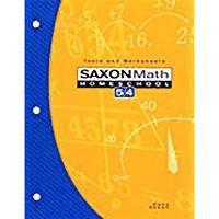 Saxon Math Homeschool 5/4: Tests and Worksheets 1