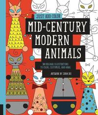 bokomslag Just add color: mid-century modern animals - 30 original illustrations to c