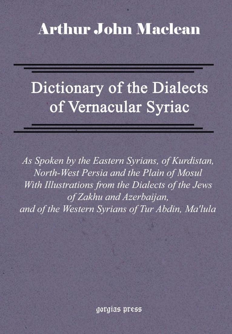 Dictionary of the Dialects of Vernacular Syriac