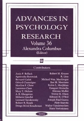 bokomslag Advances in Psychology Research