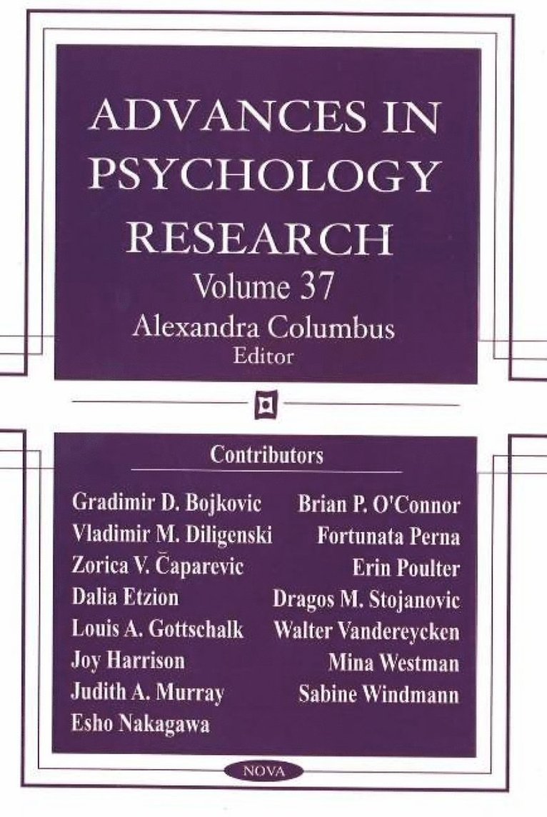 Advances in Psychology Research