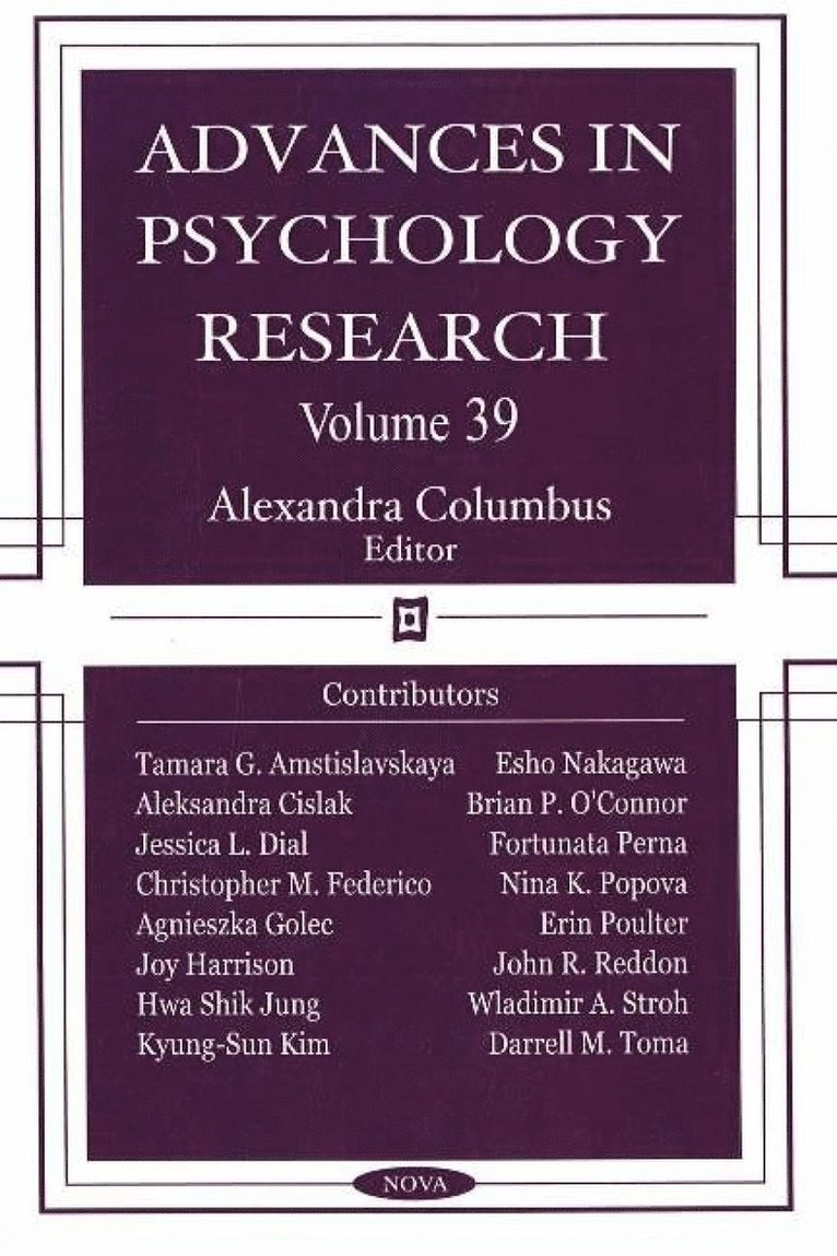 Advances in Psychology Research