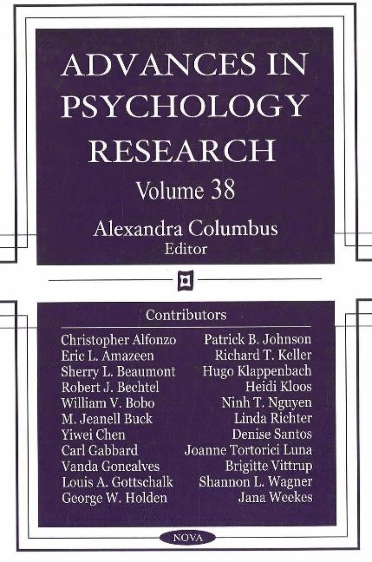 Advances in Psychology Research
