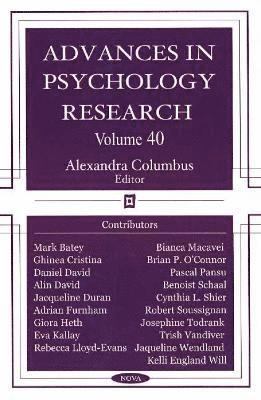 bokomslag Advances in Psychology Research