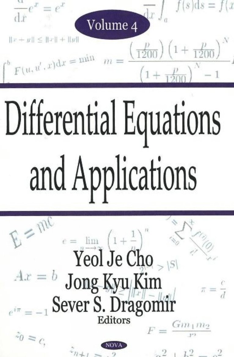 Yeol Je Cho, Jong Jyu Kim, Sever D Dragomir - Differential Equations & Applications, Volume 4, Inbunden