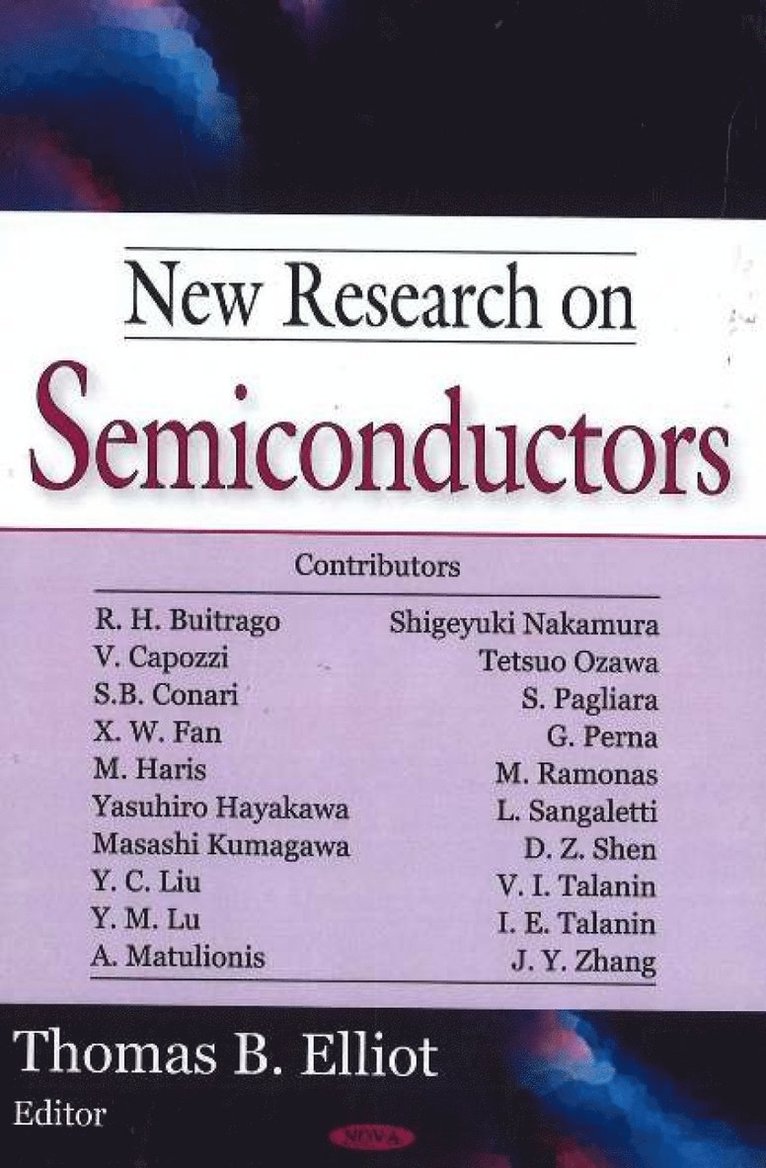 Thomas B Elliot - New Research on Semiconductors, Inbunden