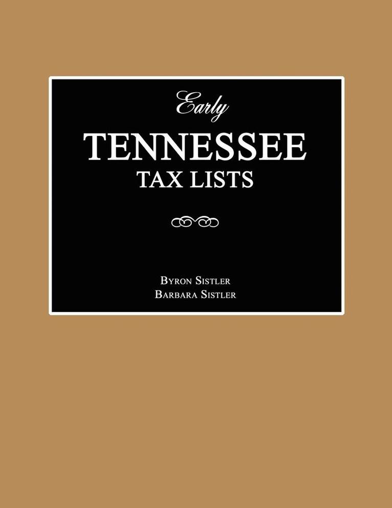 Byron Sistler, Barbara Sistler - Early Tennessee Tax Lists, Häftad