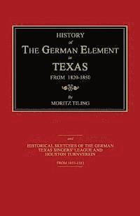 bokomslag History of the German Element in Texas From 1820-1850